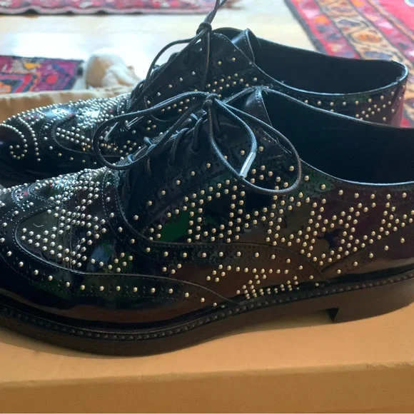Burberry Gennie lace up studs shoes